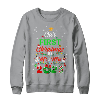 Our First Christmas As Mr And Mrs 2025 Couple Wife Husband Shirt & Sweatshirt | teecentury