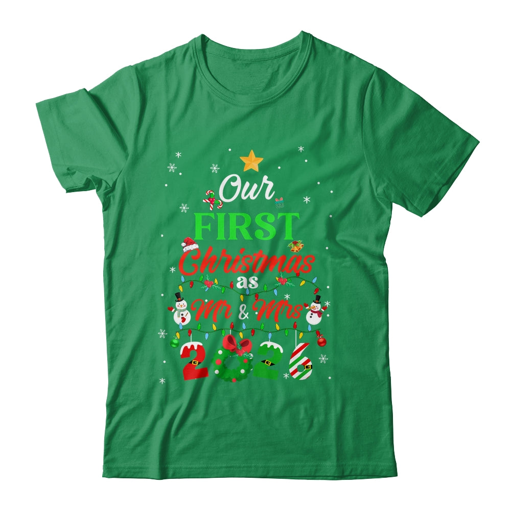 Our First Christmas As Mr And Mrs 2026 Couple Wife Husband Shirt & Sweatshirt | teecentury