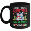 Our First Christmas As Mr & Mrs 2025 Snowman Couple Matching Mug | teecentury