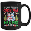 Our First Christmas As Mr & Mrs 2025 Snowman Couple Matching Mug | teecentury