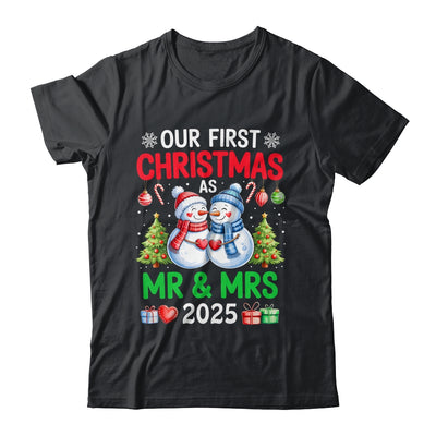 Our First Christmas As Mr & Mrs 2025 Snowman Couple Matching Shirt & Sweatshirt | teecentury