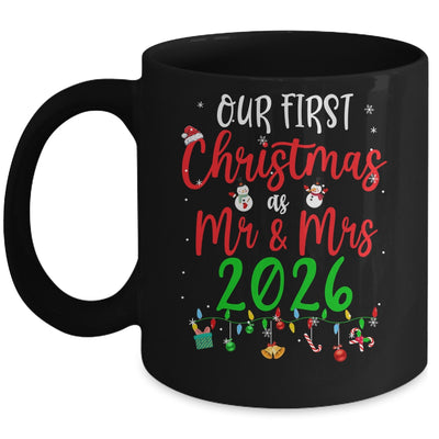 Our First Christmas As Mr Mrs 2026 Funny Christmas Couples Mug | teecentury