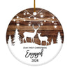 Our First Christmas Engaged 2022 Just Married Deer Christmas Tree For Wedding Newlywed Couple Christmas Tree Ornament Ornament | Teecentury.com