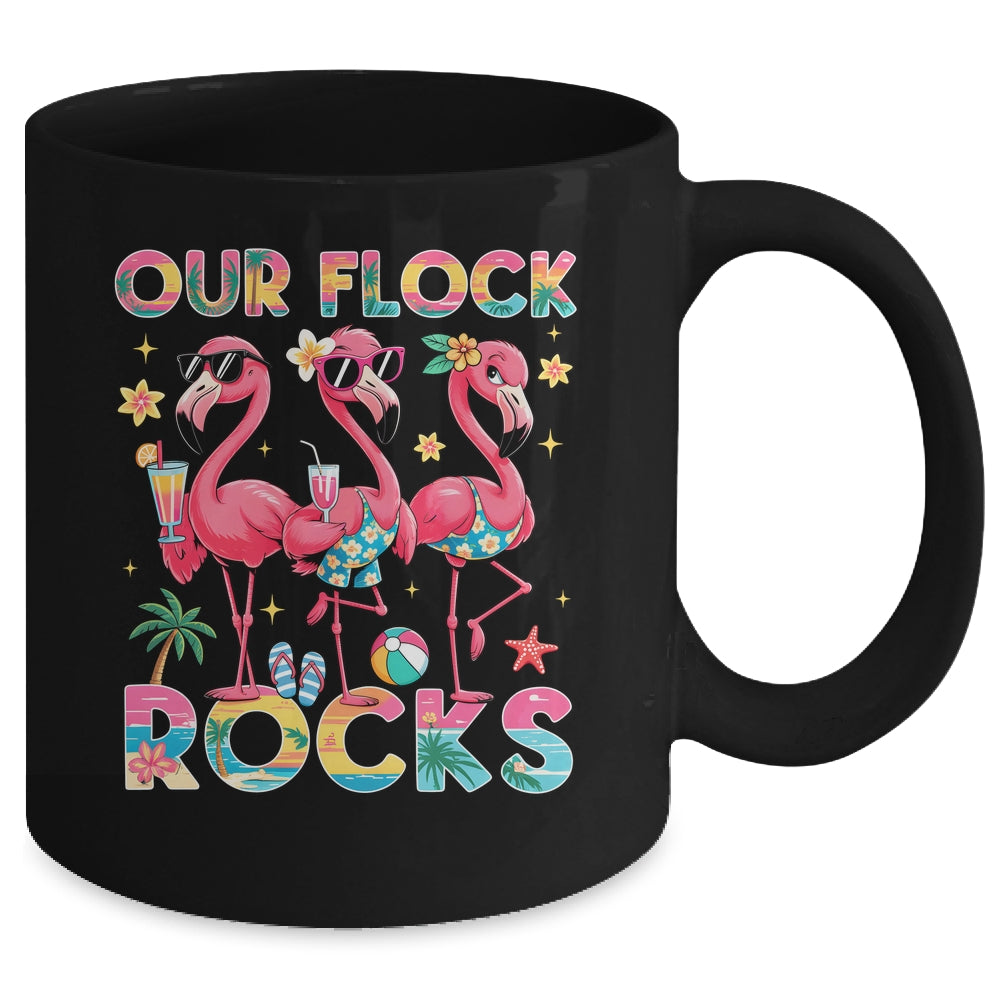 Our Flock Rocks Flamingo Summer Vacation Family Matching Mug | teecentury