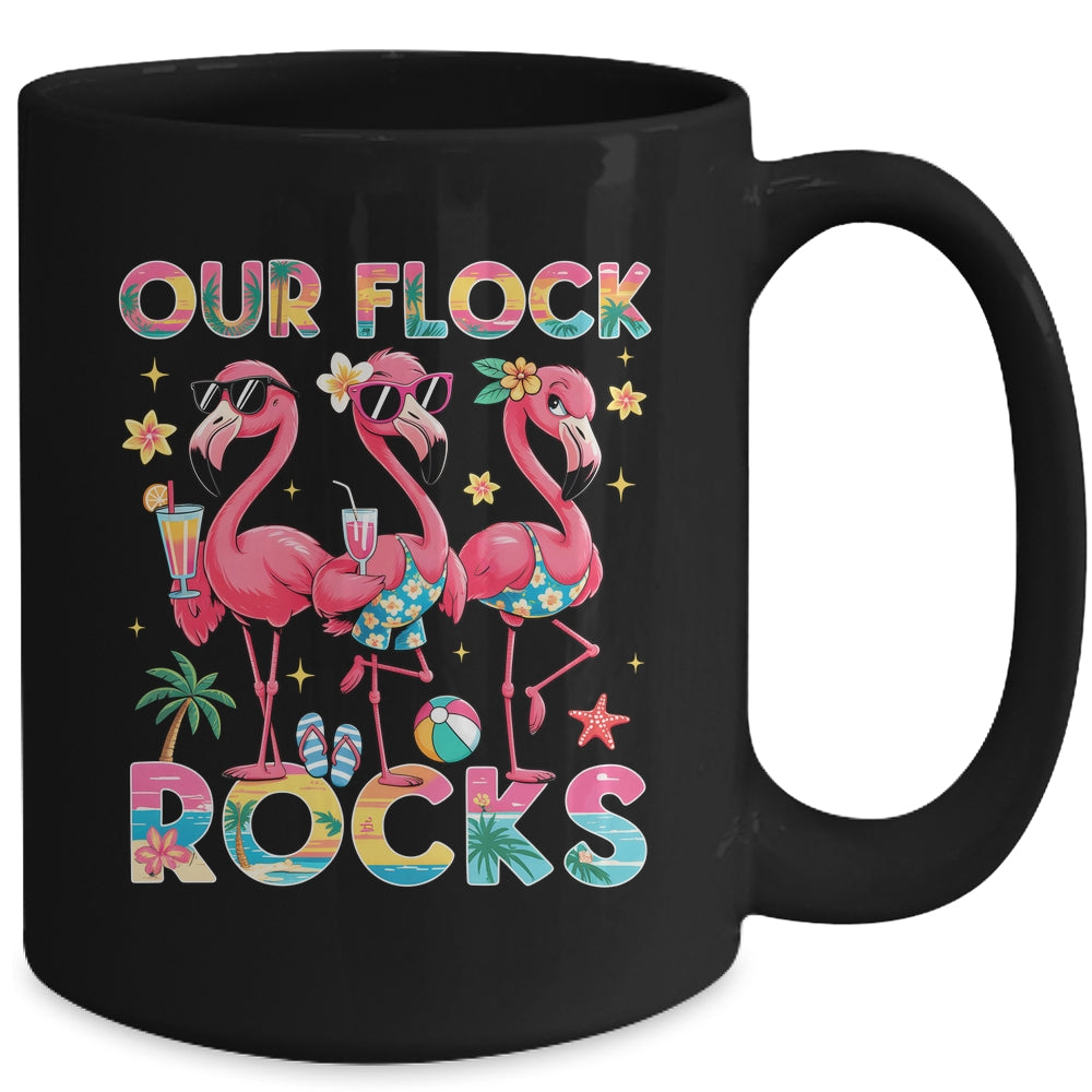 Our Flock Rocks Flamingo Summer Vacation Family Matching Mug | teecentury