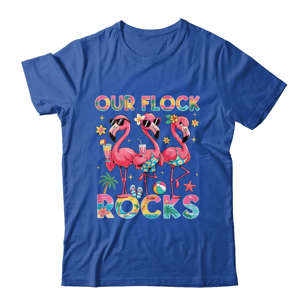 Our Flock Rocks Flamingo Summer Vacation Family Matching Shirt & Tank Top | teecentury