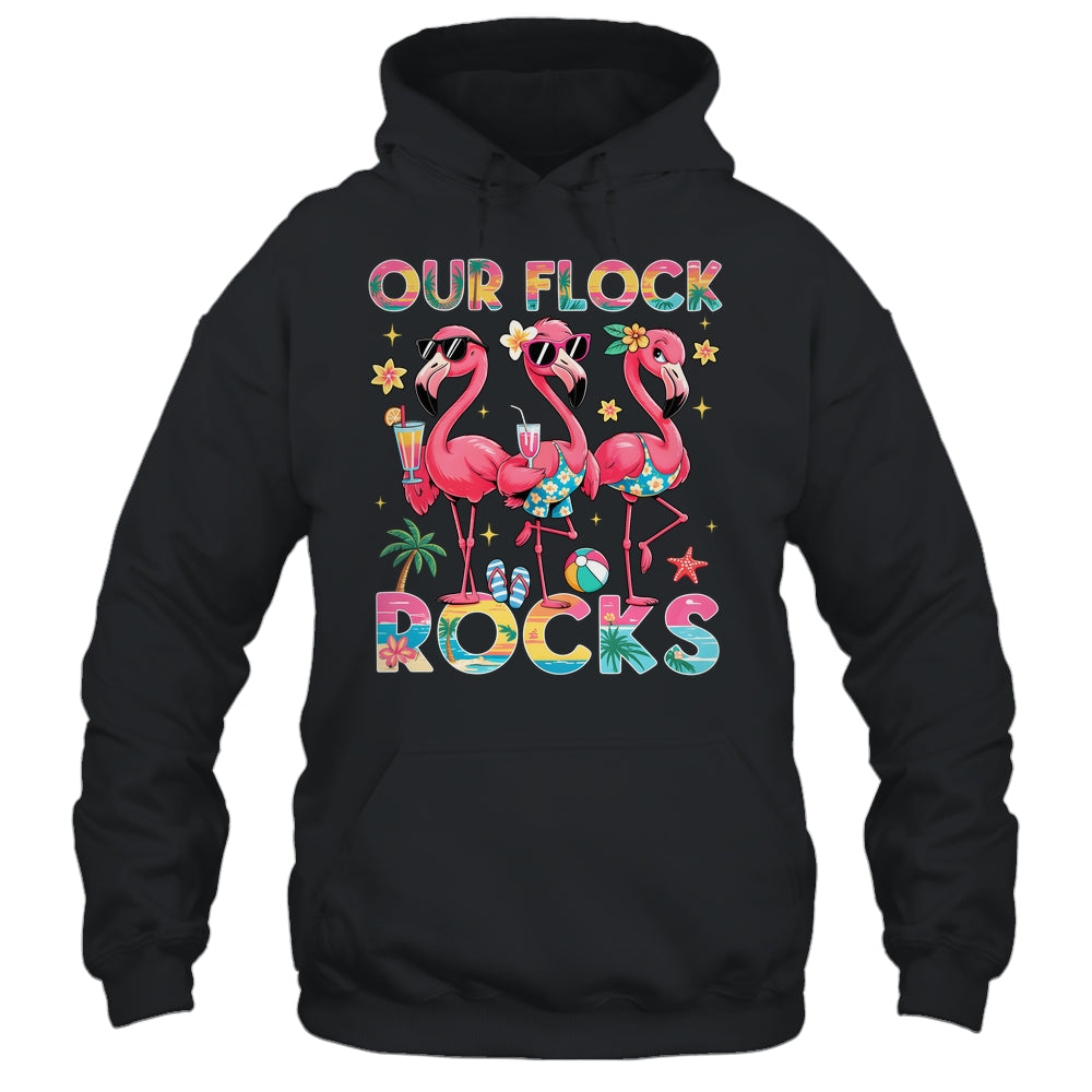 Our Flock Rocks Flamingo Summer Vacation Family Matching Shirt & Tank Top | teecentury