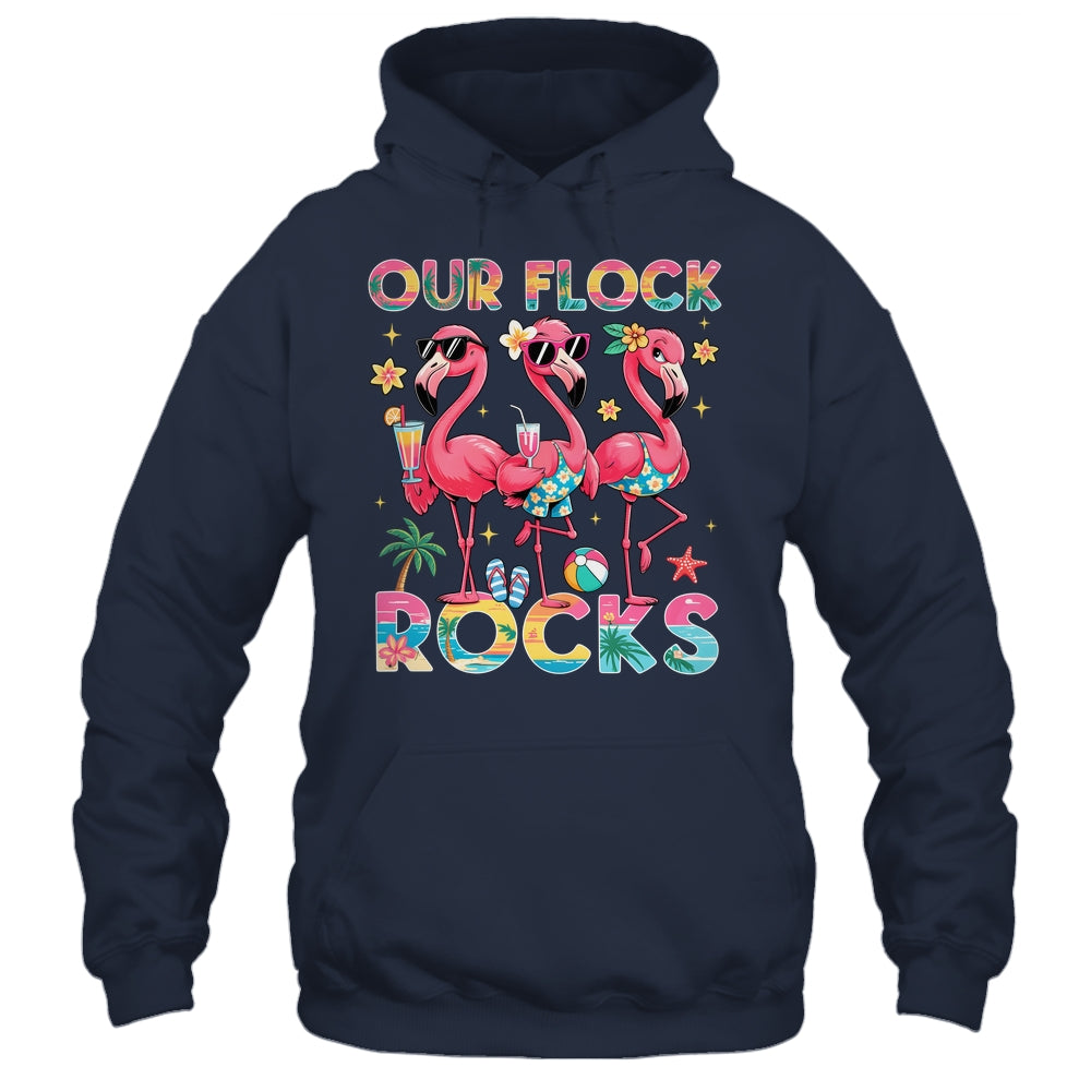 Our Flock Rocks Flamingo Summer Vacation Family Matching Shirt & Tank Top | teecentury