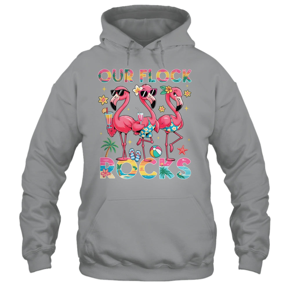 Our Flock Rocks Flamingo Summer Vacation Family Matching Shirt & Tank Top | teecentury