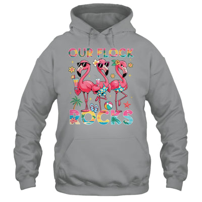 Our Flock Rocks Flamingo Summer Vacation Family Matching Shirt & Tank Top | teecentury