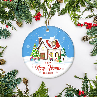 Our New Home Ornament Est 2025 Christmas Housewarming Gift First Time House Homeowner 1st Holiday New Property Christmas Tree Ornament | teecentury