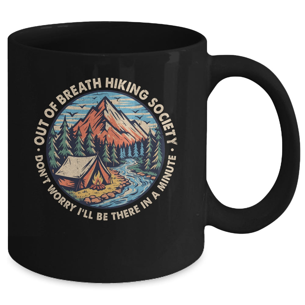 Out Of Breath Hiking Society Men Women Hiker Funny Outdoor Mug | teecentury