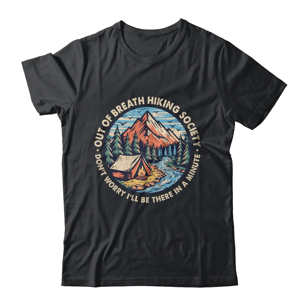 Out Of Breath Hiking Society Men Women Hiker Funny Outdoor Shirt & Tank Top | teecentury