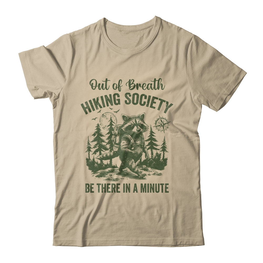 Out Of Breath Hiking Society Raccoon Retro Hiking Funny Shirt & Tank Top | teecentury