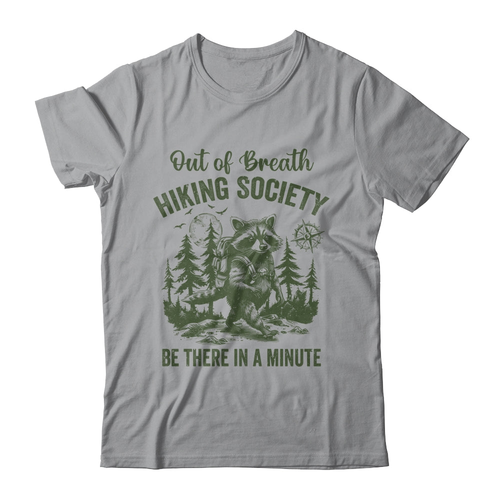 Out Of Breath Hiking Society Raccoon Retro Hiking Funny Shirt & Tank Top | teecentury