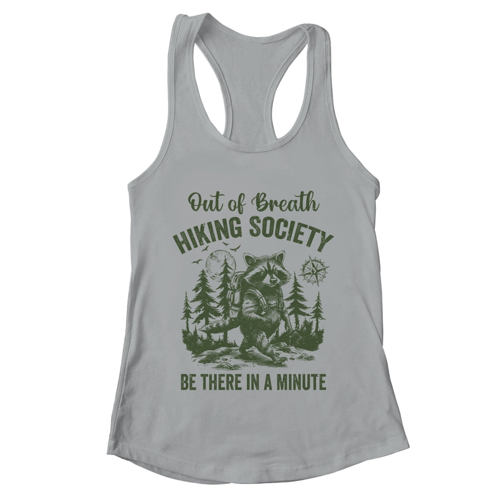 Out Of Breath Hiking Society Raccoon Retro Hiking Funny Shirt & Tank Top | teecentury