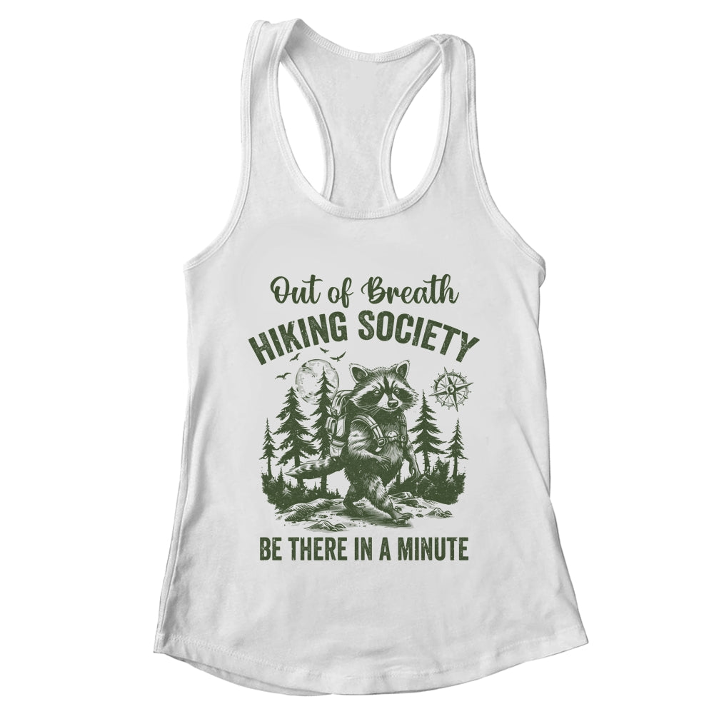 Out Of Breath Hiking Society Raccoon Retro Hiking Funny Shirt & Tank Top | teecentury