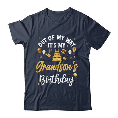 Out Of My Way It's My Grandson Birthday Party Matching Shirt & Hoodie | teecentury