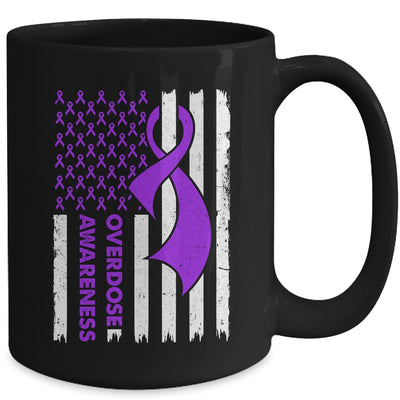 Overdose Awareness Flag Purple Ribbon Addiction Recovery Mug | teecentury