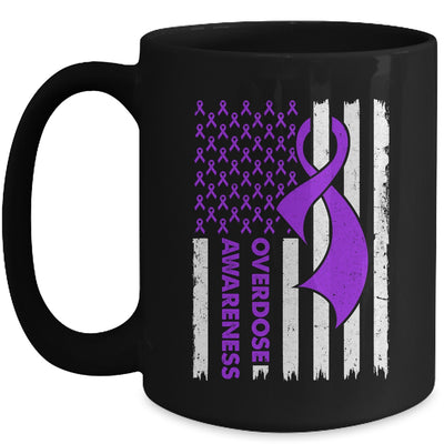 Overdose Awareness Flag Purple Ribbon Addiction Recovery Mug | teecentury