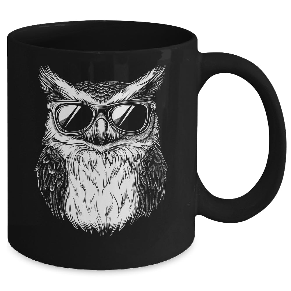 Owl Sunglasses Graphic Funny Owl Lover Men Women Kids Mug | teecentury