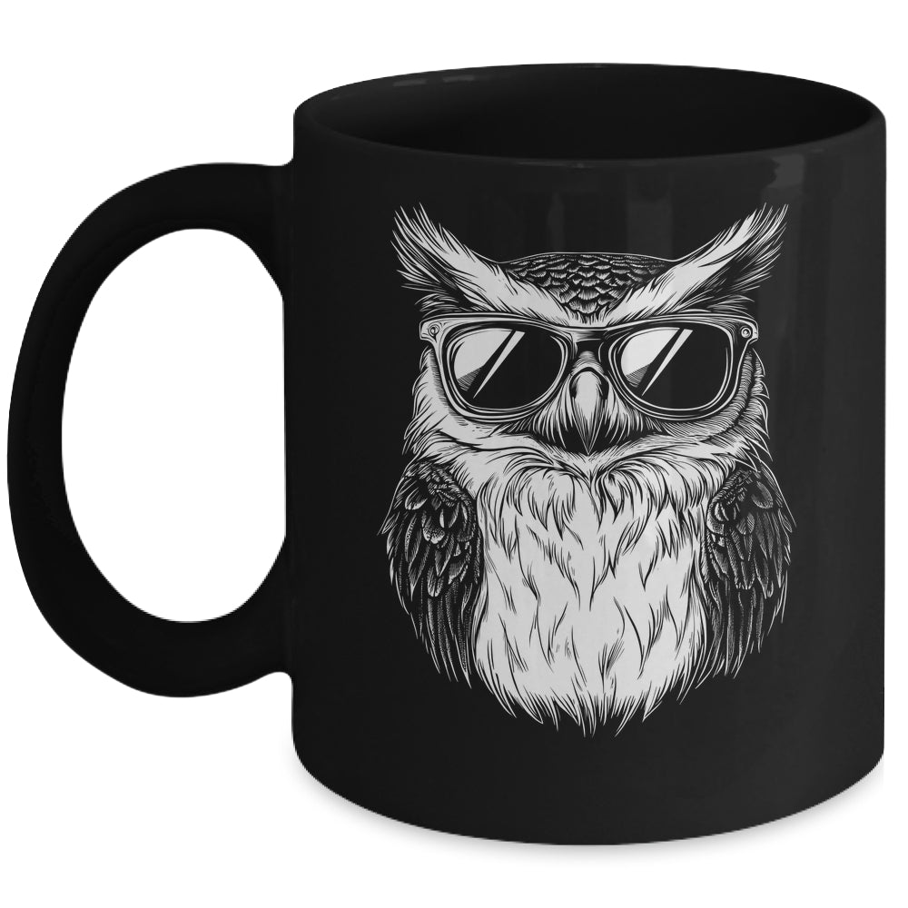 Owl Sunglasses Graphic Funny Owl Lover Men Women Kids Mug | teecentury