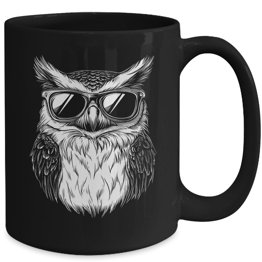 Owl Sunglasses Graphic Funny Owl Lover Men Women Kids Mug | teecentury