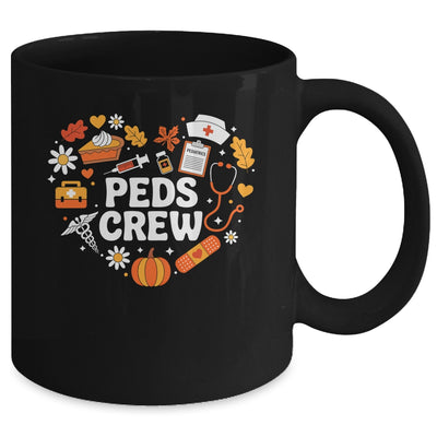 PEDS Crew Nurse Fall Heart Pediatric Pumpkin Thanksgiving Mug | teecentury