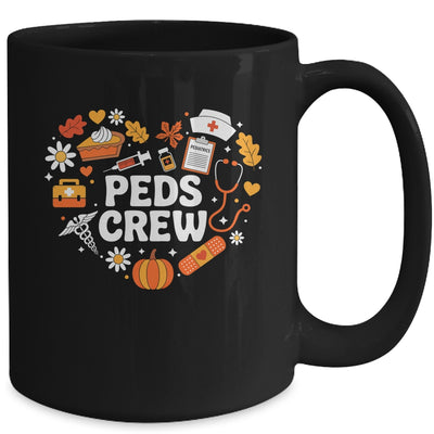 PEDS Crew Nurse Fall Heart Pediatric Pumpkin Thanksgiving Mug | teecentury