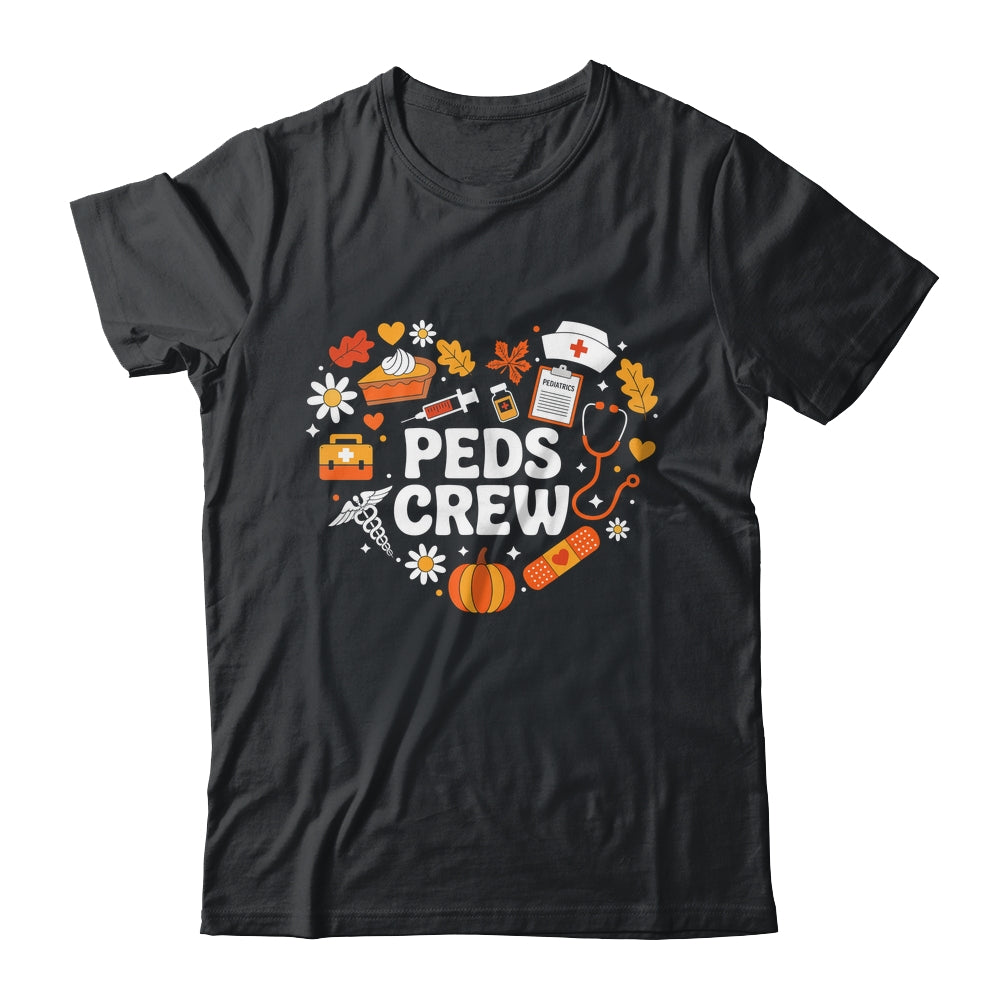 PEDS Crew Nurse Fall Heart Pediatric Pumpkin Thanksgiving Shirt & Sweatshirt | teecentury