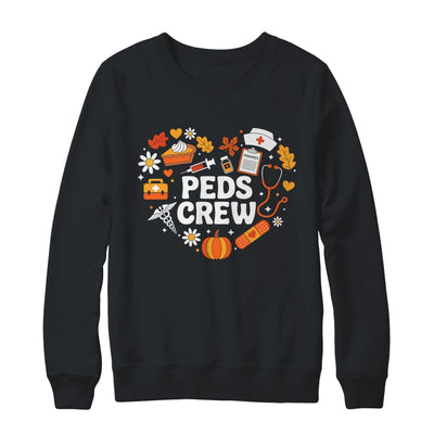 PEDS Crew Nurse Fall Heart Pediatric Pumpkin Thanksgiving Shirt & Sweatshirt | teecentury