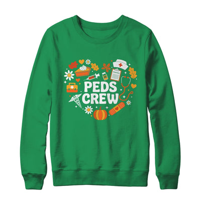 PEDS Crew Nurse Fall Heart Pediatric Pumpkin Thanksgiving Shirt & Sweatshirt | teecentury