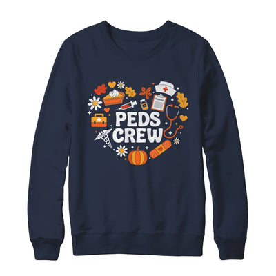 PEDS Crew Nurse Fall Heart Pediatric Pumpkin Thanksgiving Shirt & Sweatshirt | teecentury