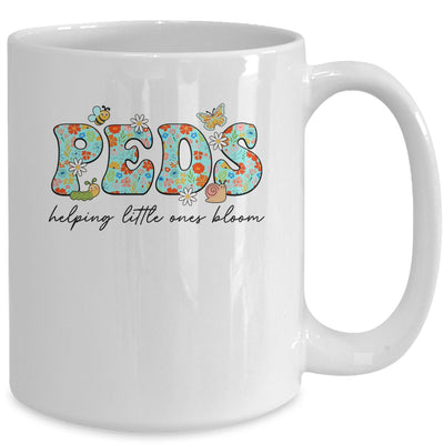 PEDS Helping Little Ones Bloom Work Pediatrics Nurse Spring Mug | teecentury