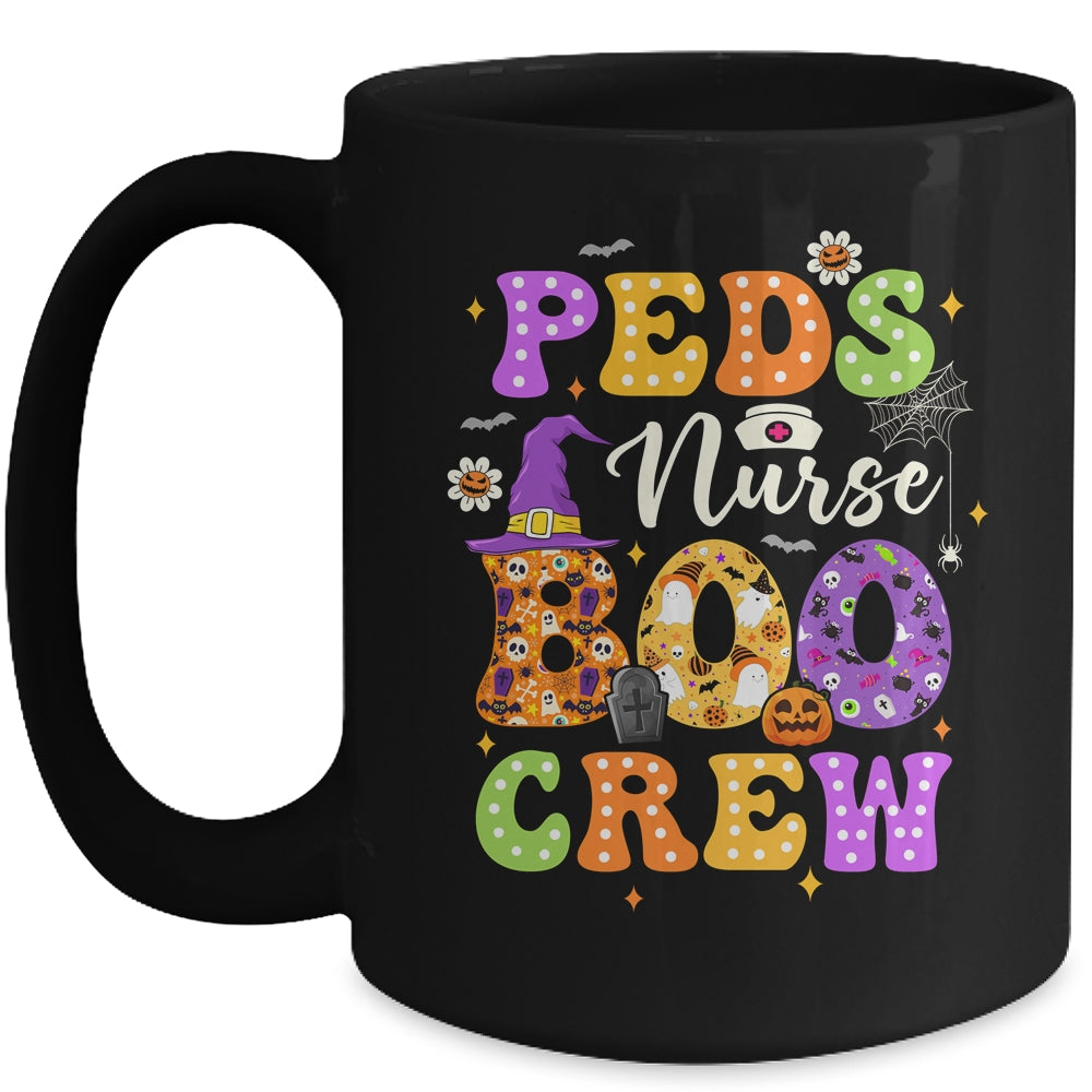 PEDs Nurse Boo Crew Ghost Squad Halloween Spooky Season Groovy Mug | teecentury