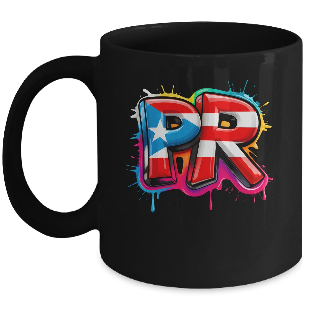 PR Graffiti Puerto Rico Flag Paint Street Art Men Women Mug | teecentury