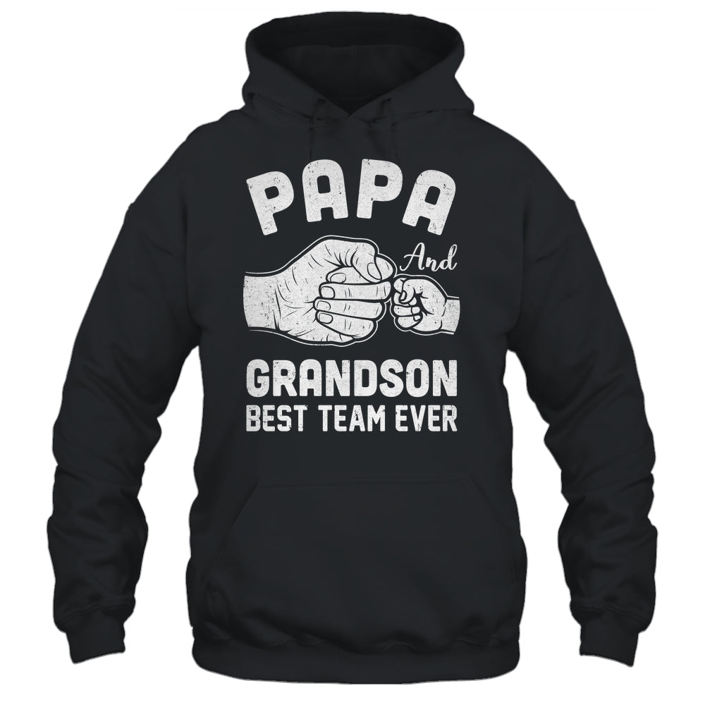 Papa And Grandson Best Team Ever Papa Matching Fathers Day Shirt & Hoodie | teecentury