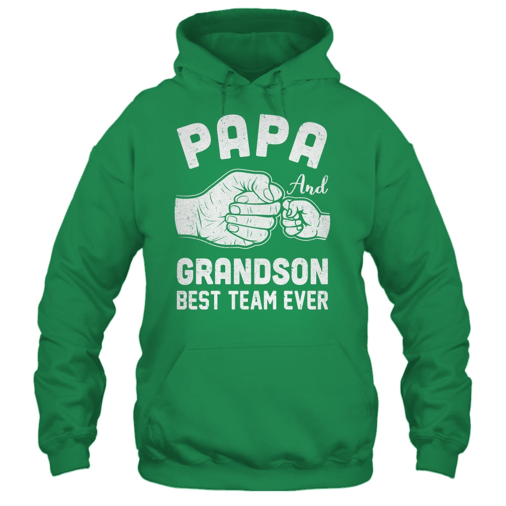 Papa And Grandson Best Team Ever Papa Matching Fathers Day Shirt & Hoodie | teecentury