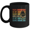 Papa Is My Name Grilling Is My Game BBQ Fathers Day Vintage Mug | teecentury