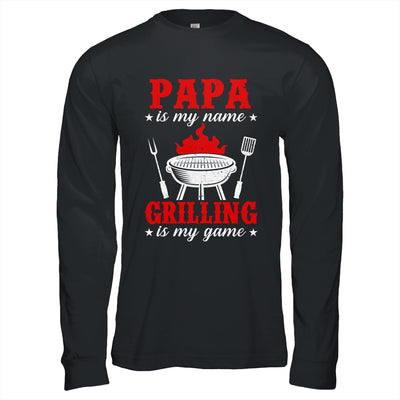 Papa Is My Name Grilling Is My Game Funny Smoker Dad Papa Shirt & Hoodie | teecentury