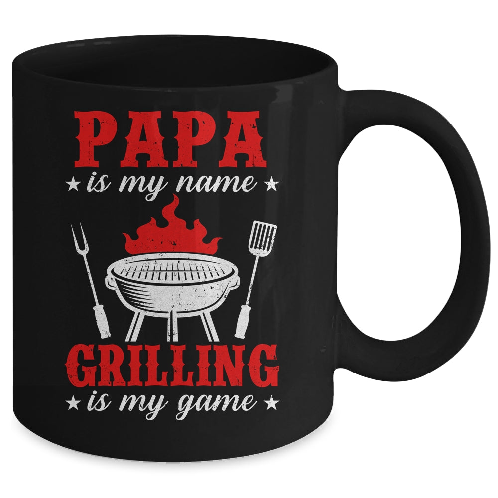 Papa Is My Name Grilling Is My Game Funny Smoker Dad Papa Mug | teecentury