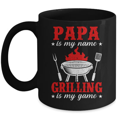 Papa Is My Name Grilling Is My Game Funny Smoker Dad Papa Mug | teecentury