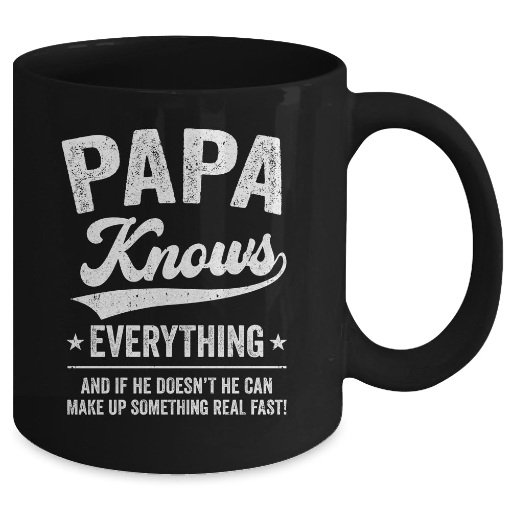 Papa Knows Everything Fathers Day Birthday Christmas Mug | teecentury