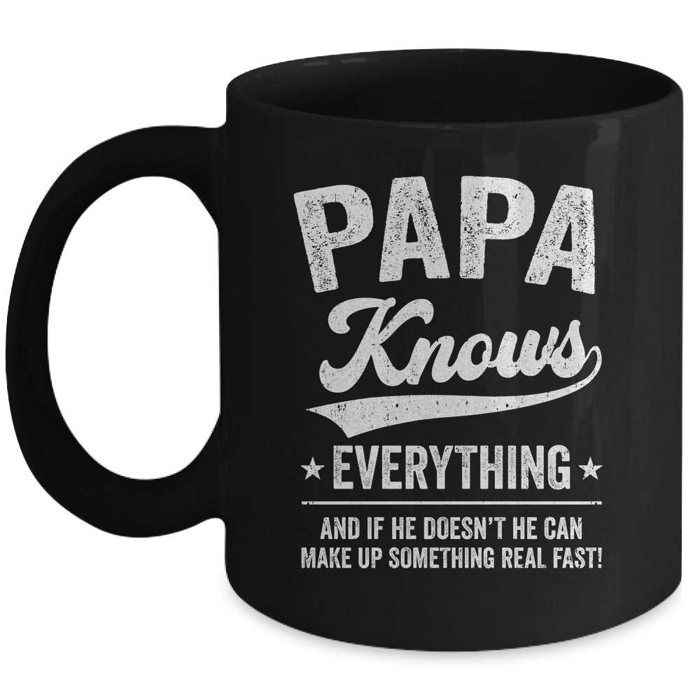 Papa Knows Everything Fathers Day Birthday Christmas Mug | teecentury
