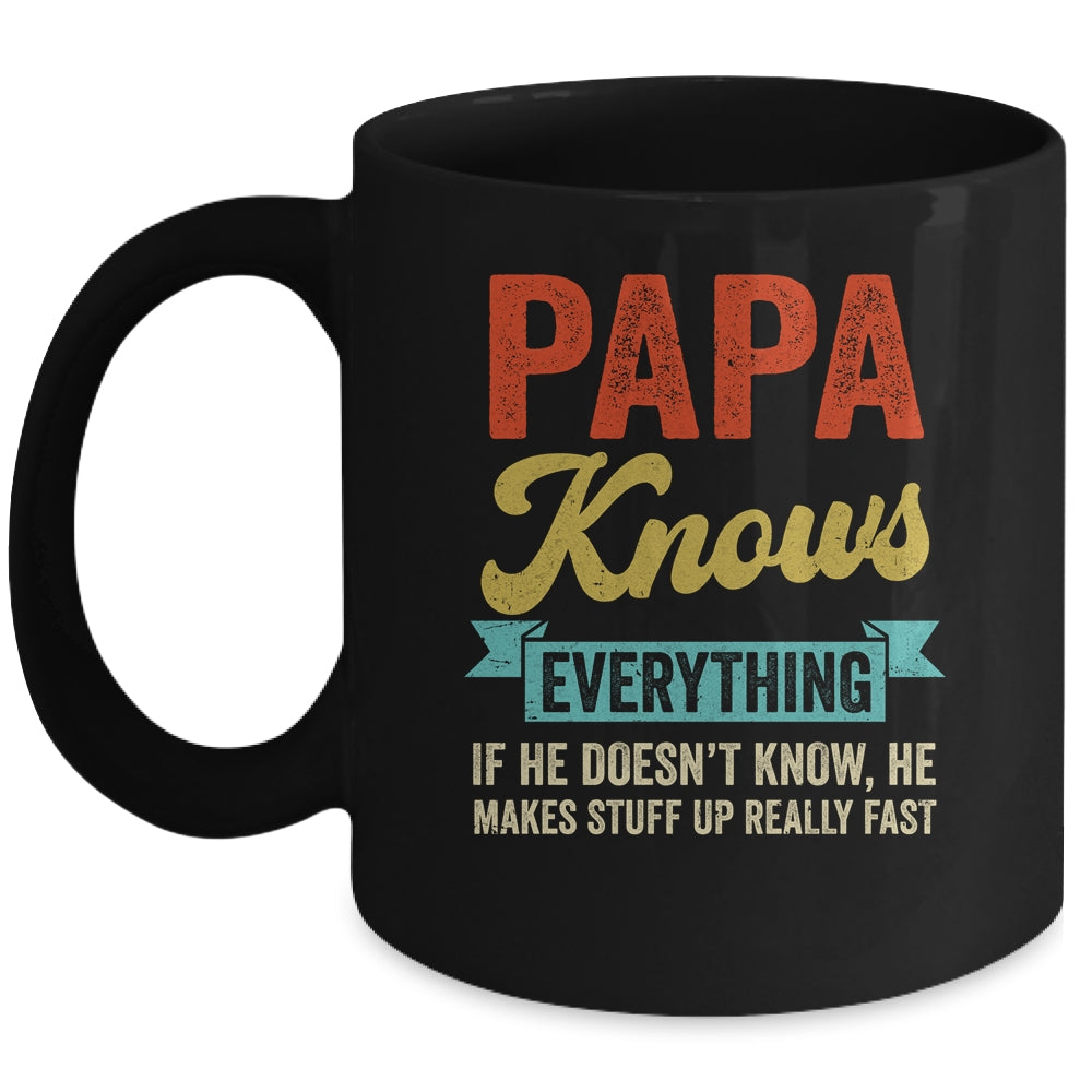 Papa Knows Everything Funny Father's Day Papa Mug | teecentury