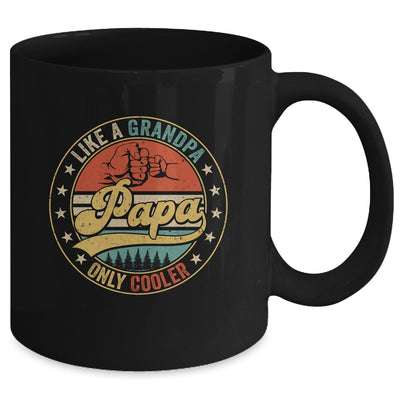 Papa Like A Grandpa Only Cooler Retro Funny Dad Fathers Day Mug | teecentury