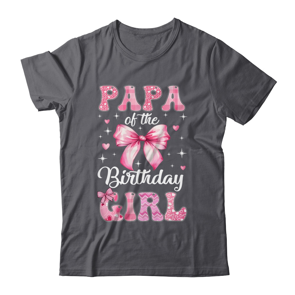 Papa Of Birthday Girl Coquette Bow Matching Family Shirt & Hoodie | teecentury