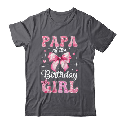 Papa Of Birthday Girl Coquette Bow Matching Family Shirt & Hoodie | teecentury