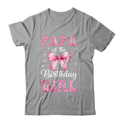 Papa Of Birthday Girl Coquette Bow Matching Family Shirt & Hoodie | teecentury