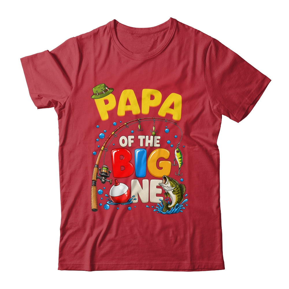 Papa Of The Big One Fishing Birthday Boy Family Party Shirt & Hoodie | teecentury